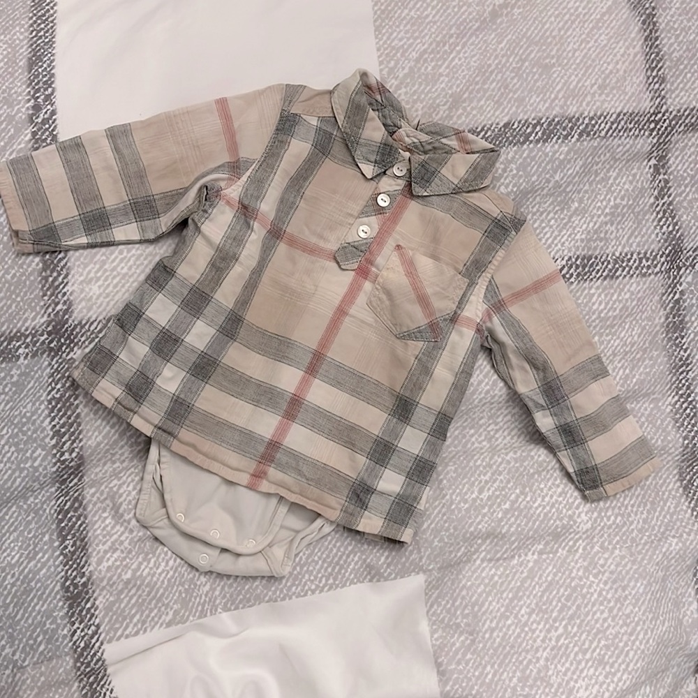 Burberry button-down bodysuit onesie